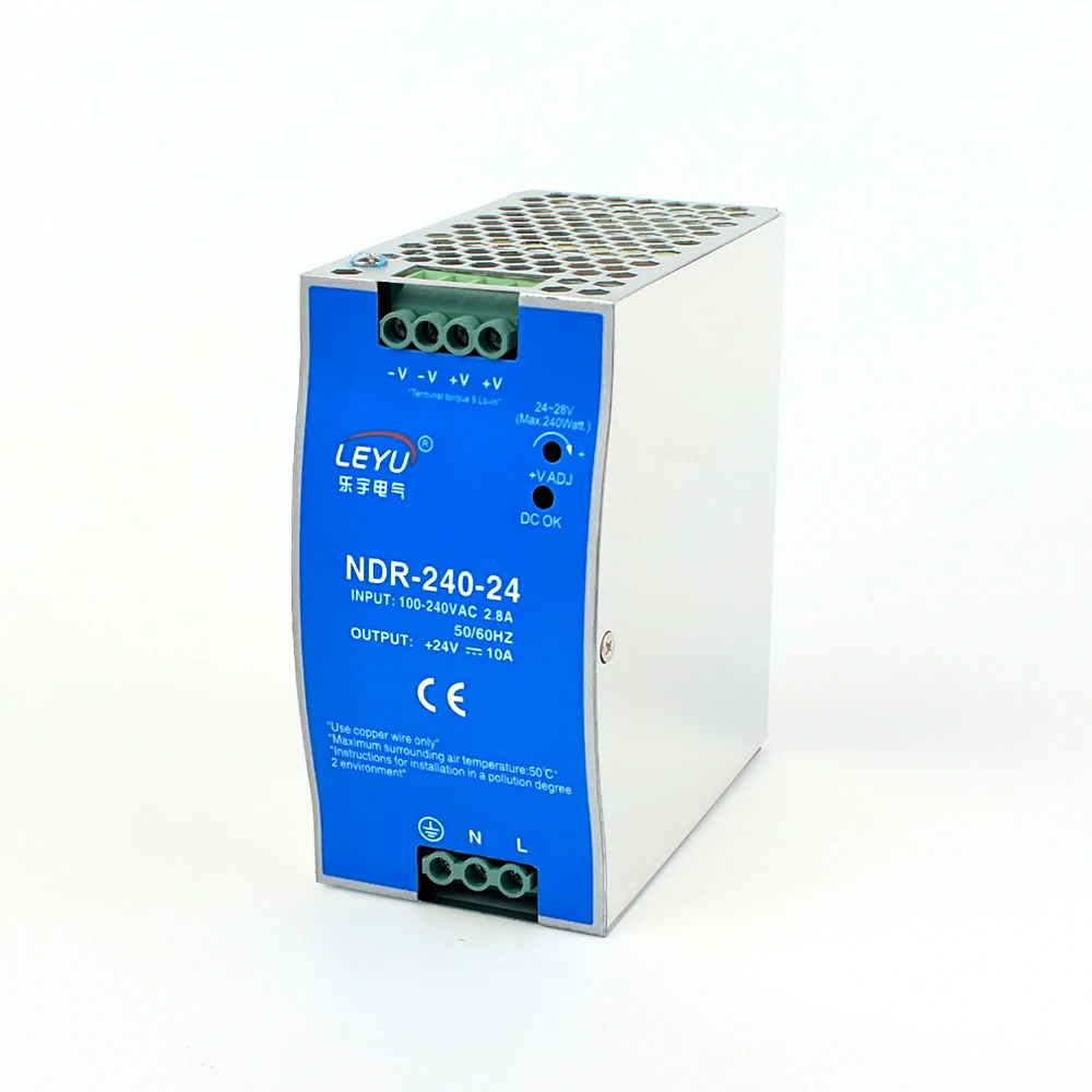 Ndr Series AC to DC 24V DIN-Rail Power Supply for Industrial Automation