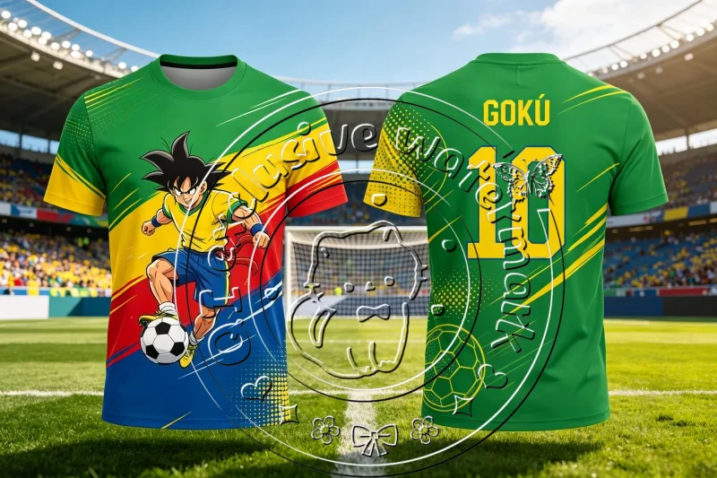 Hot Dragon Ball Z Little Goku 10 Football Shirt 3D Full Print Quick Dry Unisex Vintage Anime Trendy Sports Short Sleeve Top Y2k