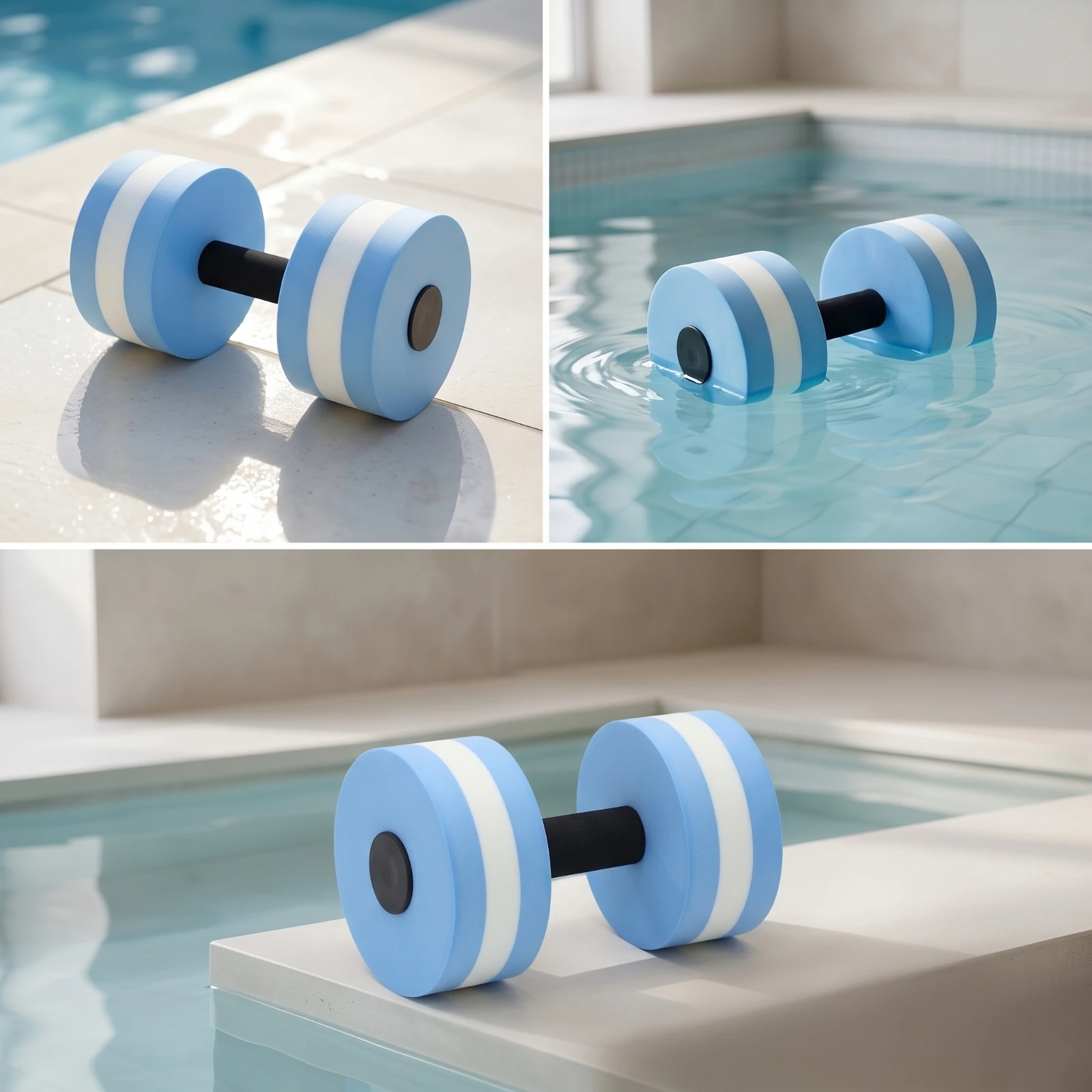 Foam Water Dumbbell Buoyant Aquatic Dumbbell with Foam Ends Water Weights with Padded Grips Lightweight Sports Equipment - view 5
