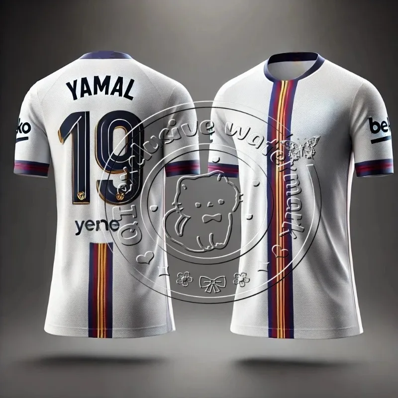 

Men'sYouth Sports Loose Breathable Quick Drying Shirt BarcelonaSpecial Edition No.19 Football Player Yamal Top3D Printed T-shirt