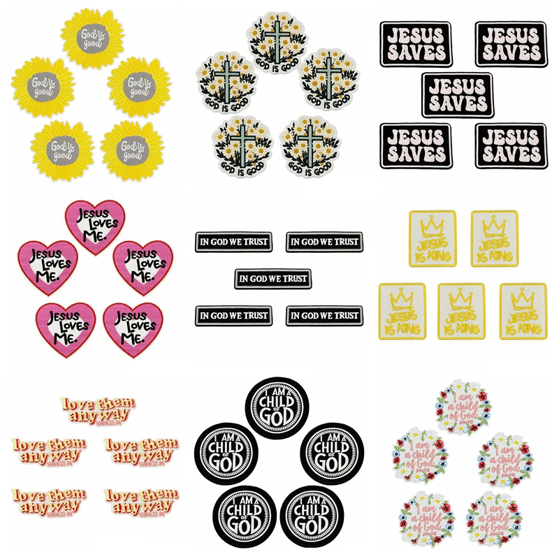 10 pcs/set Wholesale Cross Flowers Applique/Embroidery Patch Iron On Patches For Clothing Thermoadhesive Patches On Clothes DIY