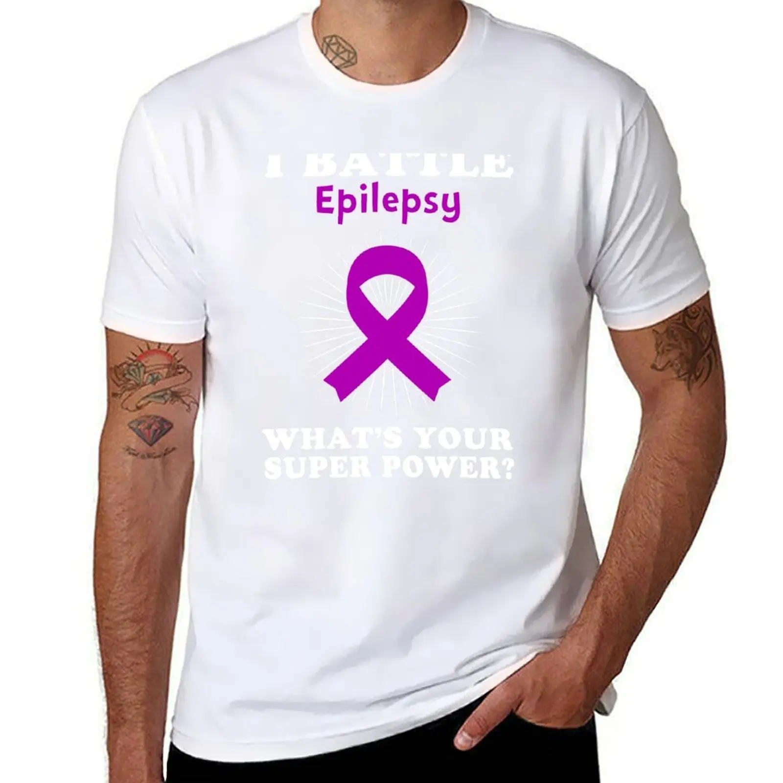 

Warrior Epilepsy Gift Battle Funny I Epilepsy T-Shirt Work Outdoor T-Shirt for Men