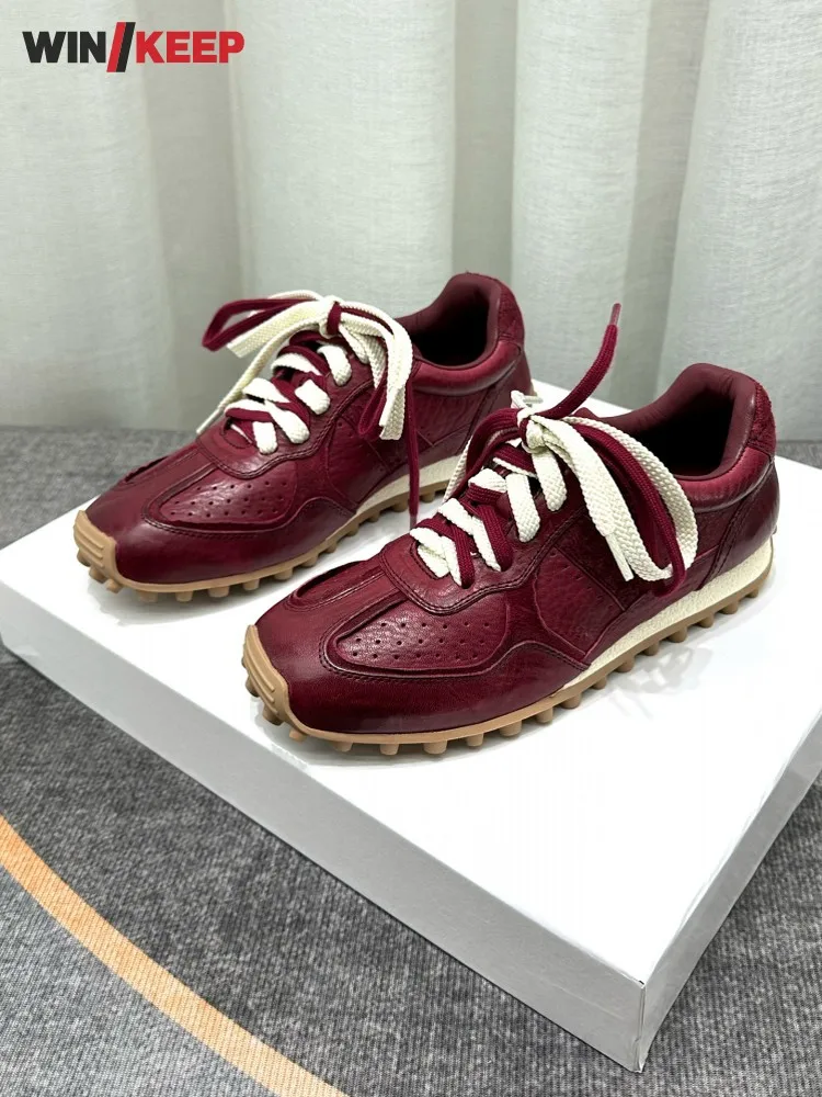 

Женские вентилируемые спортивные кроссовки для бега на шнуровке из конской кожи, удобные кроссовки, женская повседневная обувь для скейтборда