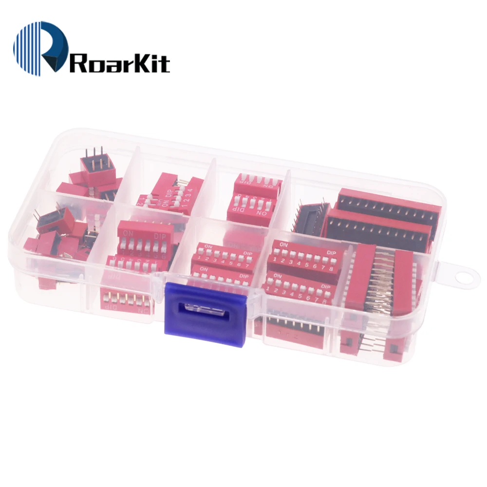 Коммутационный модуль слайдера, 5 шт., 1 2 3 4 5 6 7 8 10pin/1,27/2,54 мм, позиционный путь DIP/SMD, переключатель, синий циферблат с защелкой