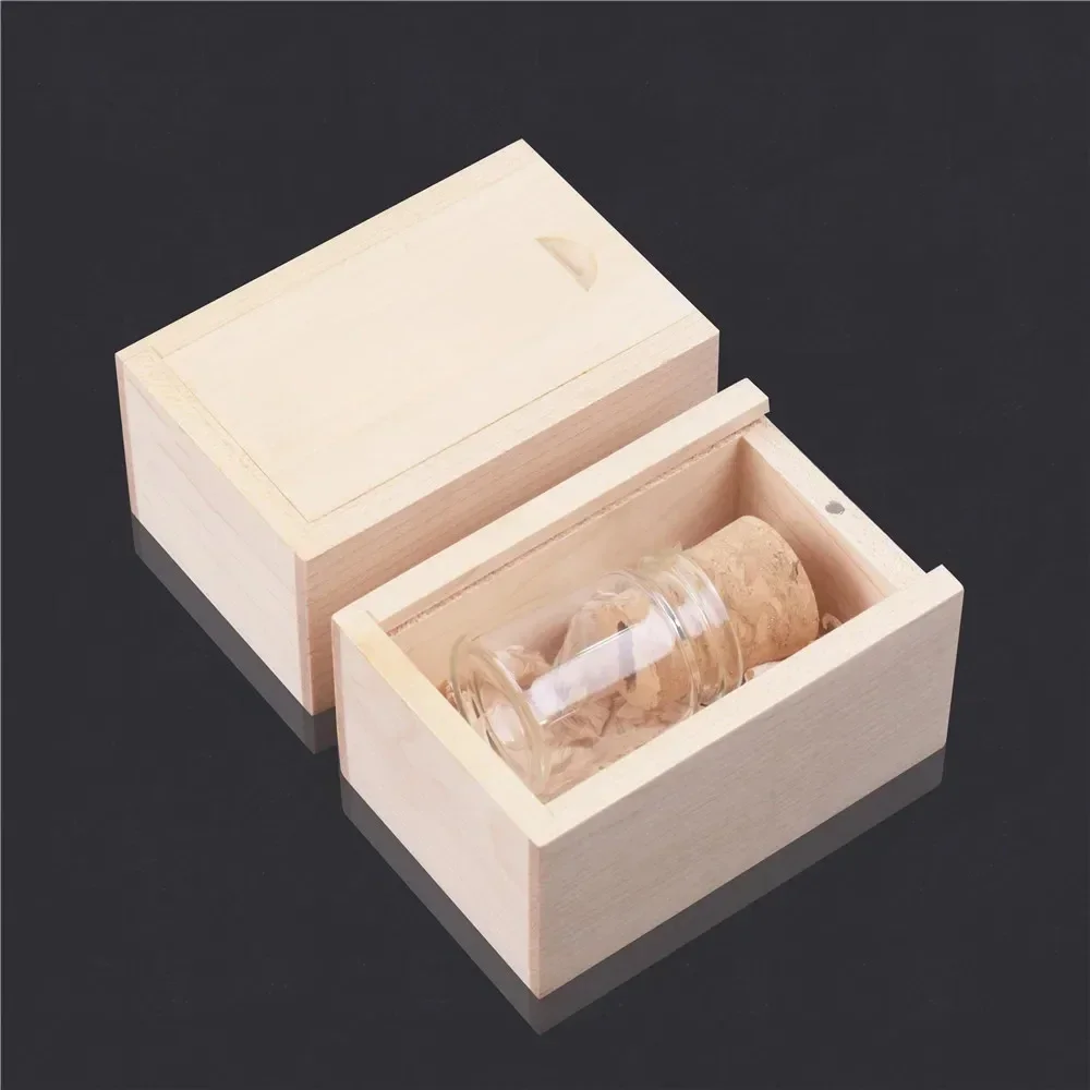 

1Pcs Natural Maple Wooden Storage Box with Slide Top Wood Jewelry Organizer Case for Home Decor And Craft Projects