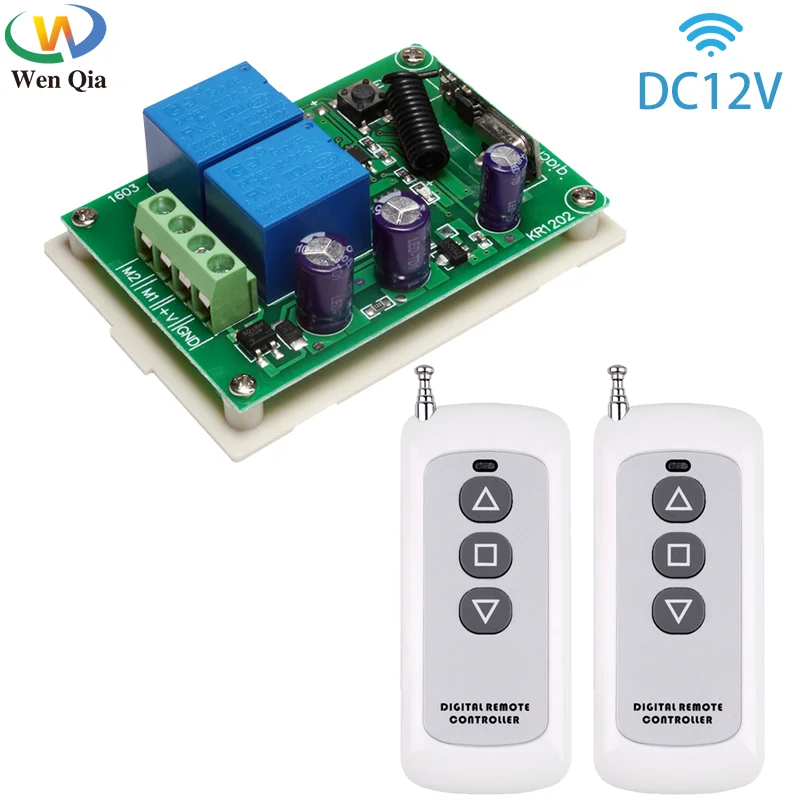 433MHz Universal Wireless Remote Control Switch DC 12V 2CH RF Relay Receiver Module and 500m Transmitter For Electric Motor