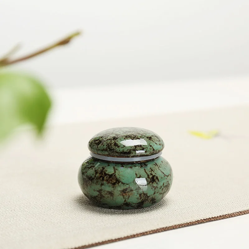 24ml Ceramic Container Jars Portable Storage Sealed Cans Mini Ceramic Tea Cans Small Travel Ointment Cans Rouge Powder Cans