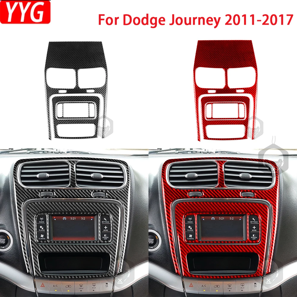 

For Dodge Journey 2011-2017 Carbon Fiber Central Control Console CD AC Panel Cover Car Interior Decoration Accessories Sticker