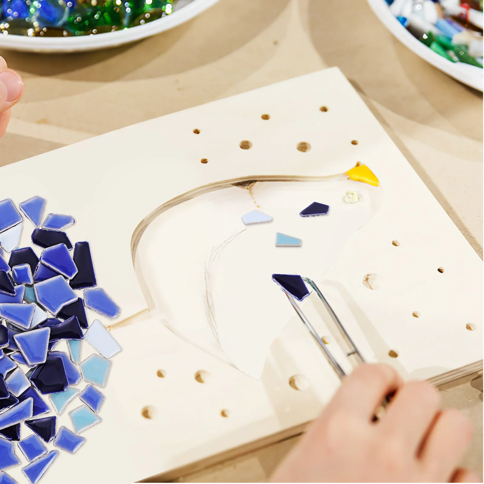 

Mosaic Tiles Simple Irregular Ceramic Self-adhesive for Crafts Ceramics Kitchen Home Broken Decoration