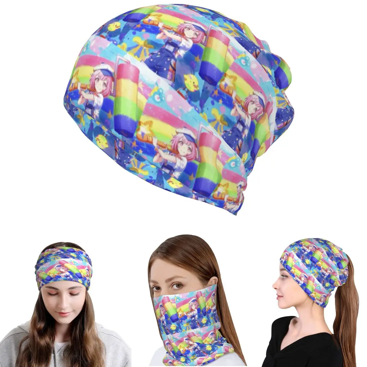 Emu Otori Wonderhoy Stamp Bandana Neck Cover Mask Scarf Warm Cycling Scarf Beanies Hat for Men Women Adult Breathable