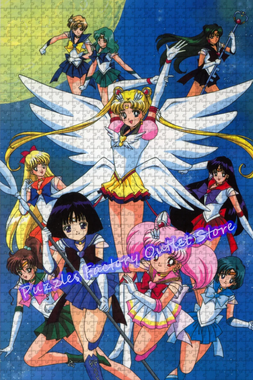 Japanese Beauty Girl Puzzle 300/500/1000 Pieces Sailor Moon Sailor Mercury Sailor Mars Jigsaw Puzzles for Kids Intellectual Toys