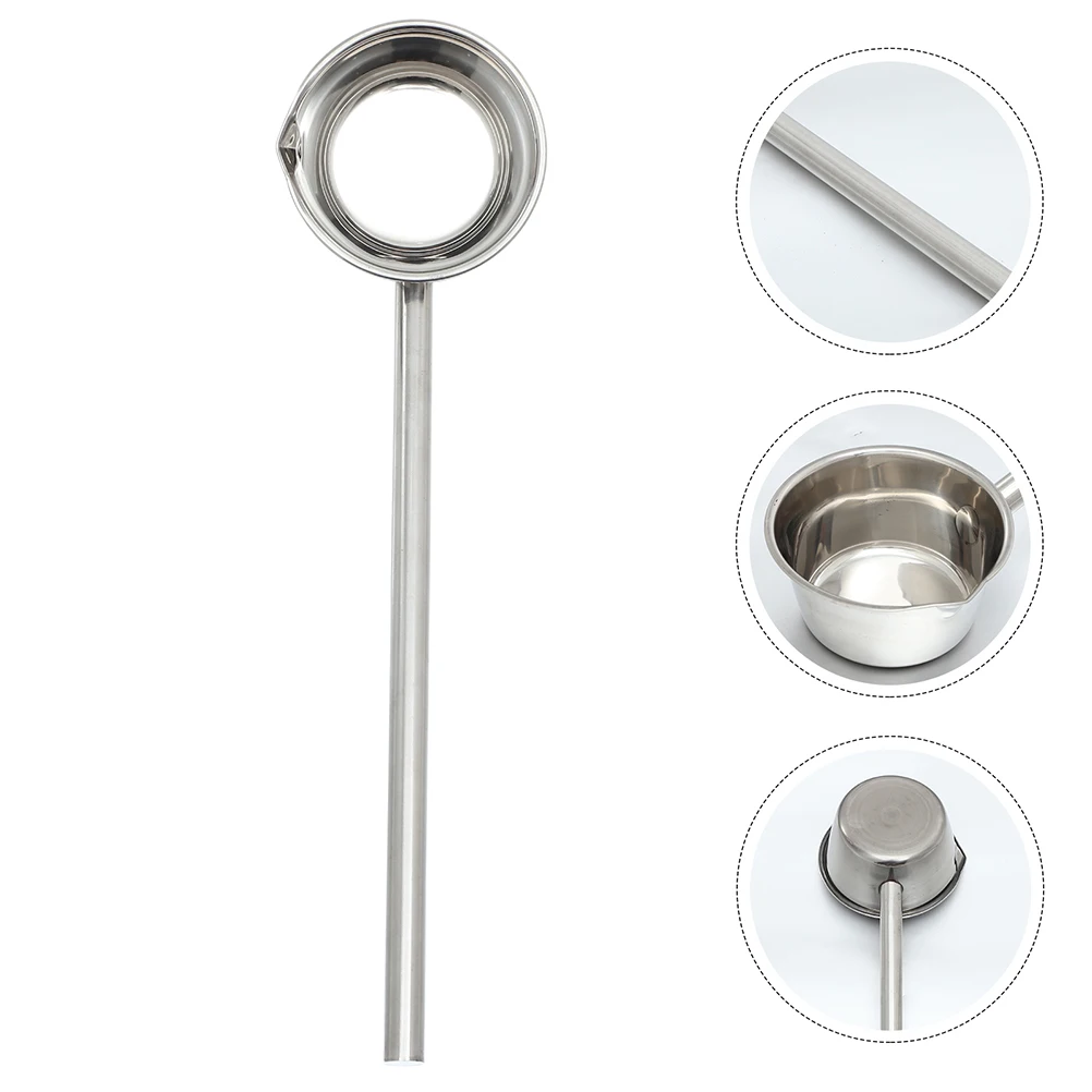 

Large Capacity Ladle Long Handle Stainless Steel Water Scoop Kitchen Garden Pouring Spoon Silver Dipper Japanese Style