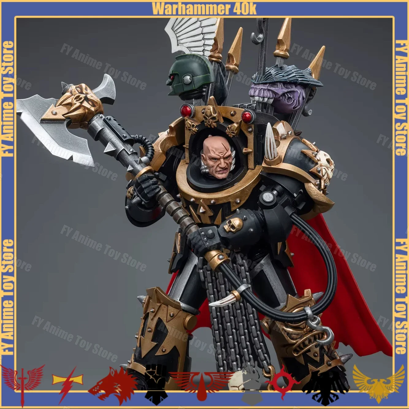 JOYTOY Warhammer 40K 1/18 ตัวเลขการกระทําอะนิเมะChaos Space Marines Black Legion Chaos Lord In Terminatorเกราะตัวเลขของเล่น