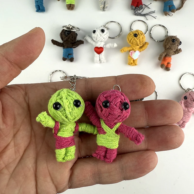 4/8pcs Voodoo Doll Keychain Knitting Pattern Mini Halloween Gift