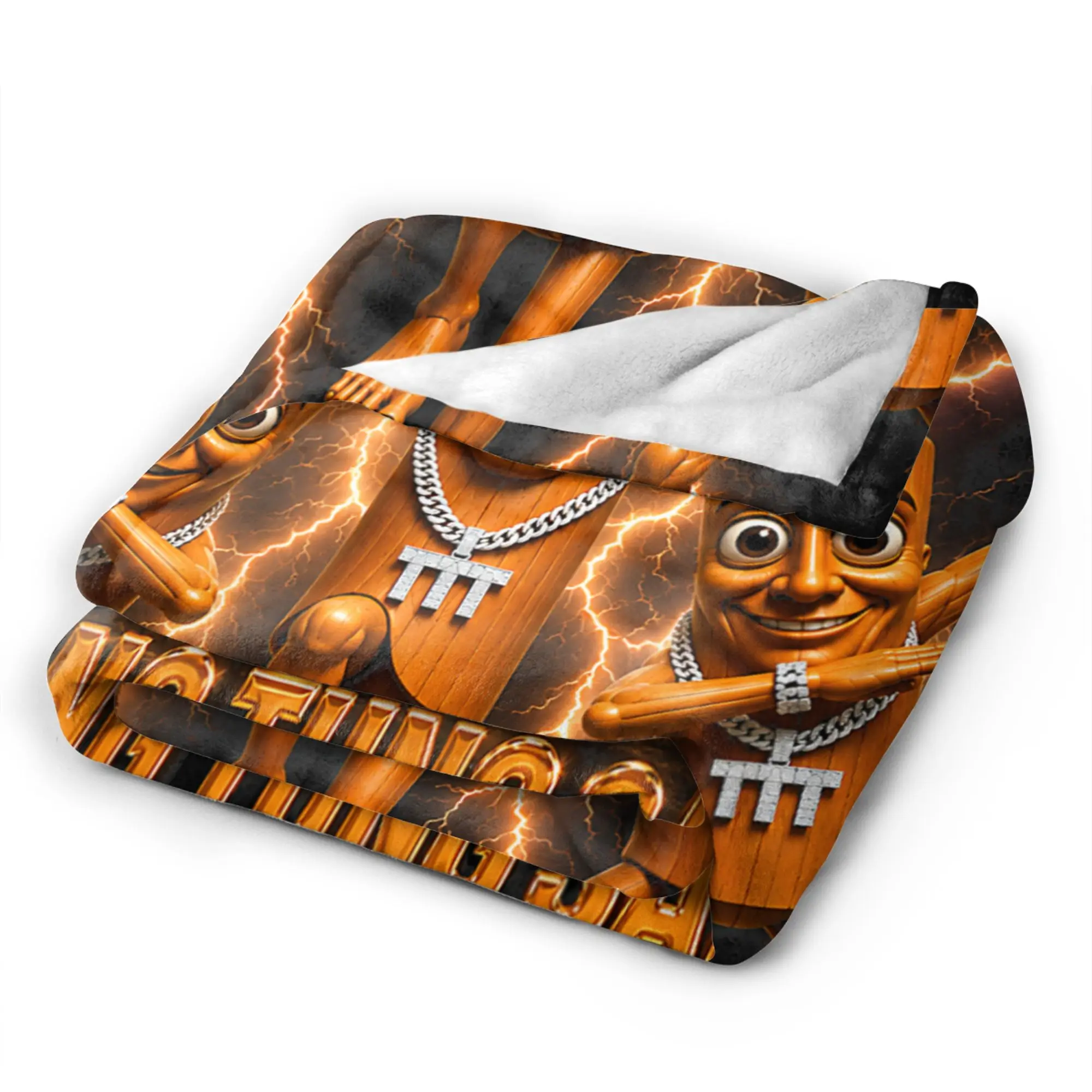 Tung Tung Sahur is Calling Funny Viral Dance Meme Warm Blankets For Living Room Fashion Throw Blanket Winter Flannel Bedspread