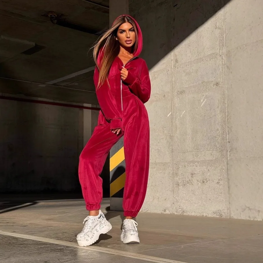 

Women's Fall/Winter Casual Jumpsuit: Half-Zip Long Sleeve & Elastic Waist.