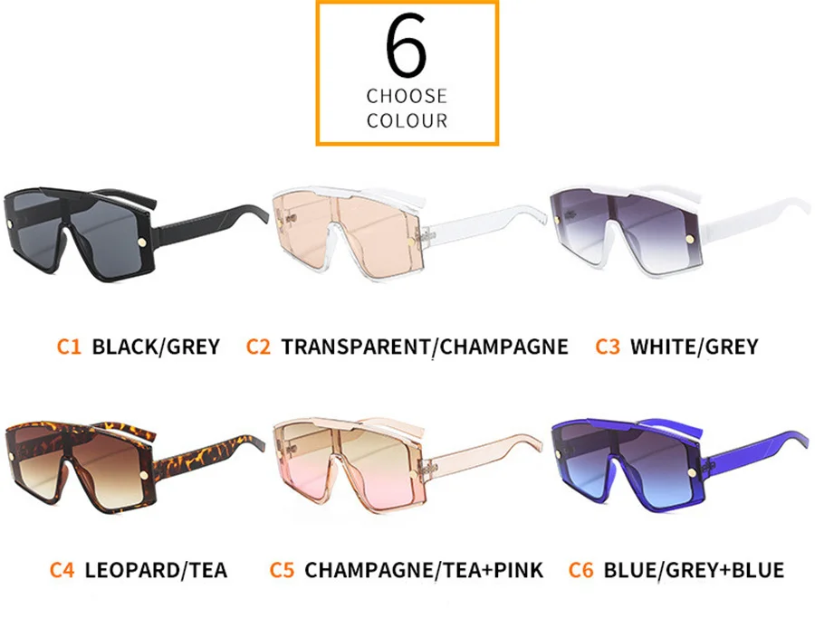 Modische, übergroße, quadratische Sonnenbrille für Damen, UV400, Vintage-Sonnenbrille, luxuriöses großes Design, Schutz im Vintage-Stil – Detail 5