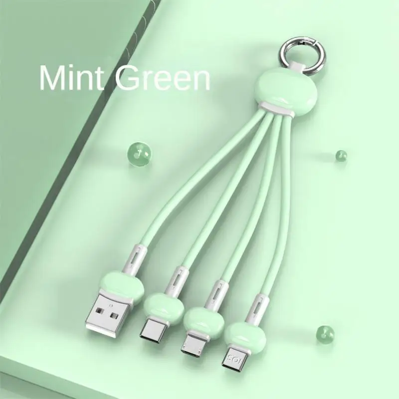 كابل شحن سلسلة مفاتيح من RYRA واحد إلى ثلاثة كابل شحن 3A كابل شحن سريع USB Micro TypeC IOS لكابل IPhone وAndroid #4