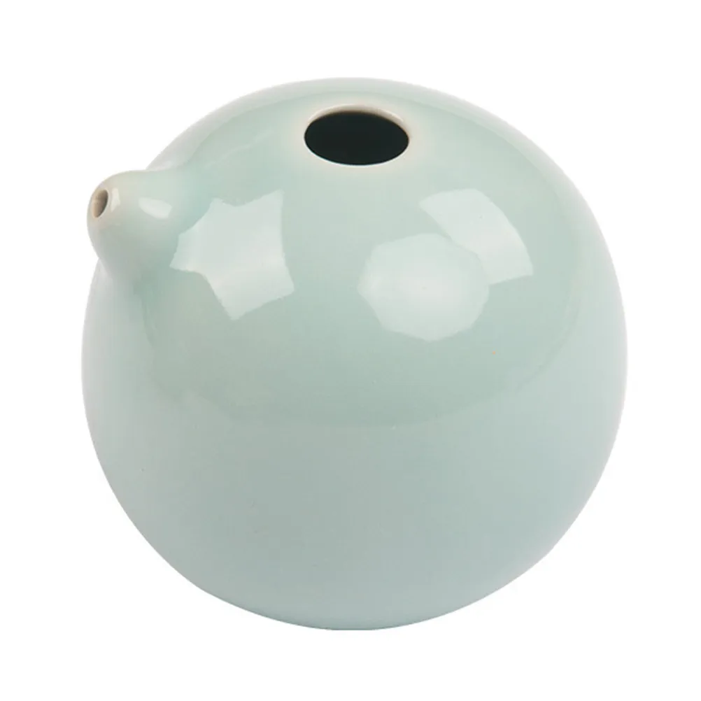 Stylish Ceramic Ink Droplet Celadon Tone Calligraphy Water Dropper for Brush Writing Ink Grinding Home Office Decor Art Supply