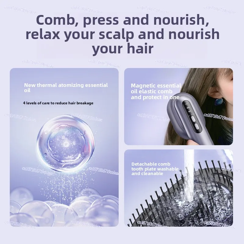Electric Scalp Massage Comb, Essential Oil Atomization Meridian Brush, Electric Scalp Massager for Hair Care and Nourishing