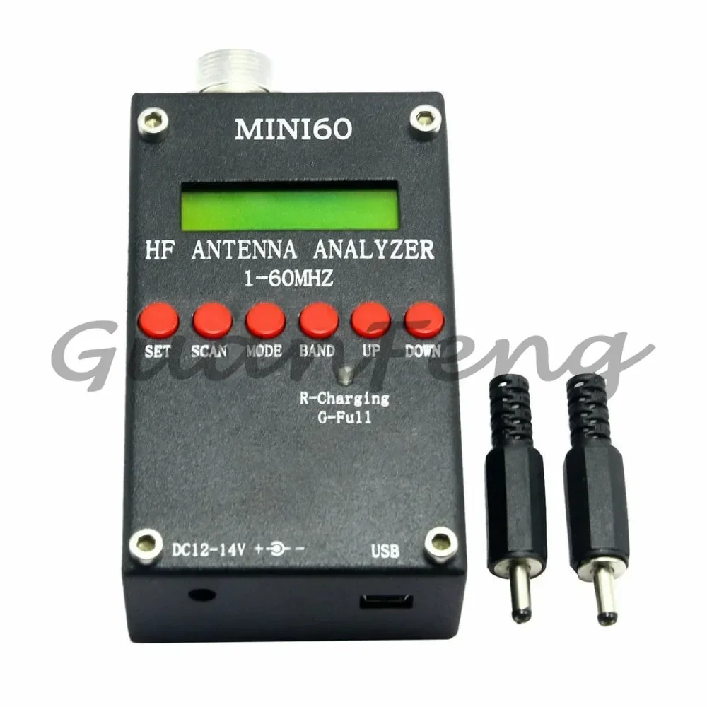 Sark100 1-60MHz HF ANT SWR Antenna Analyzer Meter + Bluetooth + Android APP + Battery +PC Software for Ham Radio Hobbists