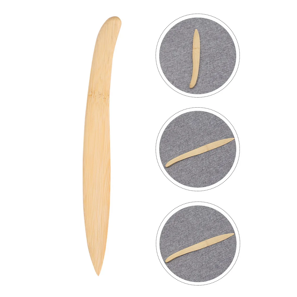 Bamboo Letter Opener Paper Cutter For Envelopes Rice Paper Stationery Wood Trimmer Portable Office School Home Use