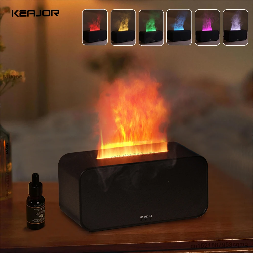 Aroma Diffuser Colorful Flame Air Humidifier Essential Oil Diffuser for Home Room Ultrasonic Fragrance Diffuser Cool Mist Maker