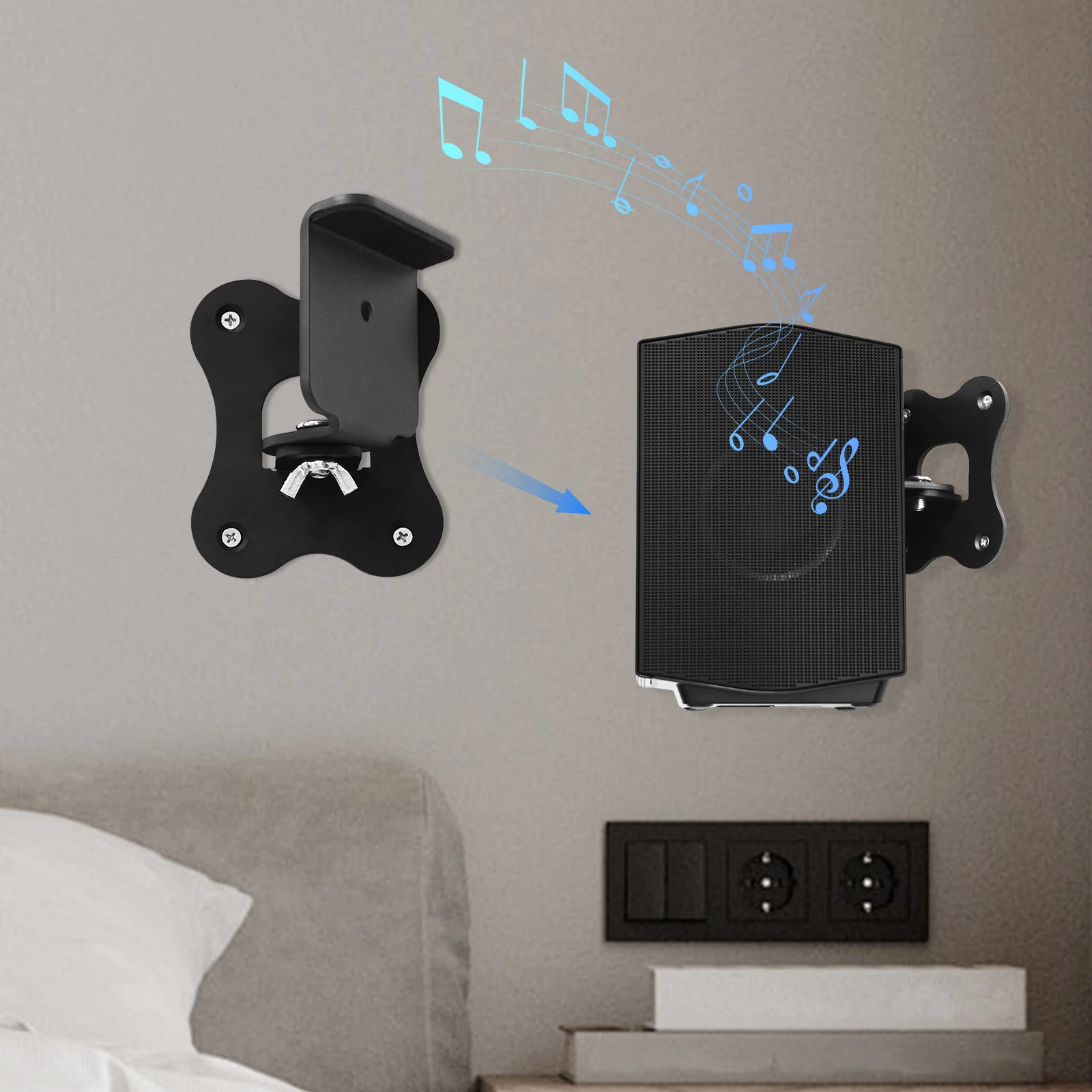 

1 Pc Home Theater Surround Wall Bracket Screws Included Wall Mounted Holder for Samsung HW-Q990F Rear Surround Speaker