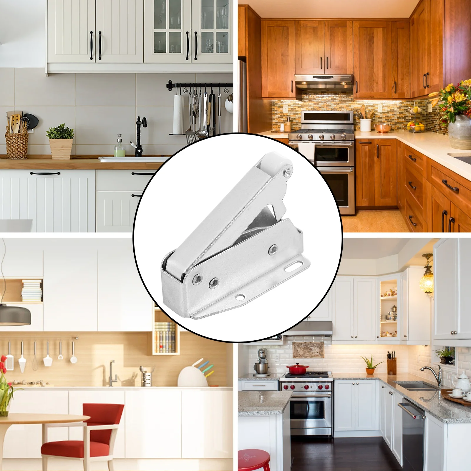 6 قطعة دفع الصيد مزلاج الربيع ترتد قفل مفتوح لخزانة باب درج خزانة الزجاج المشبك الأجهزة تحديد الربيع #3