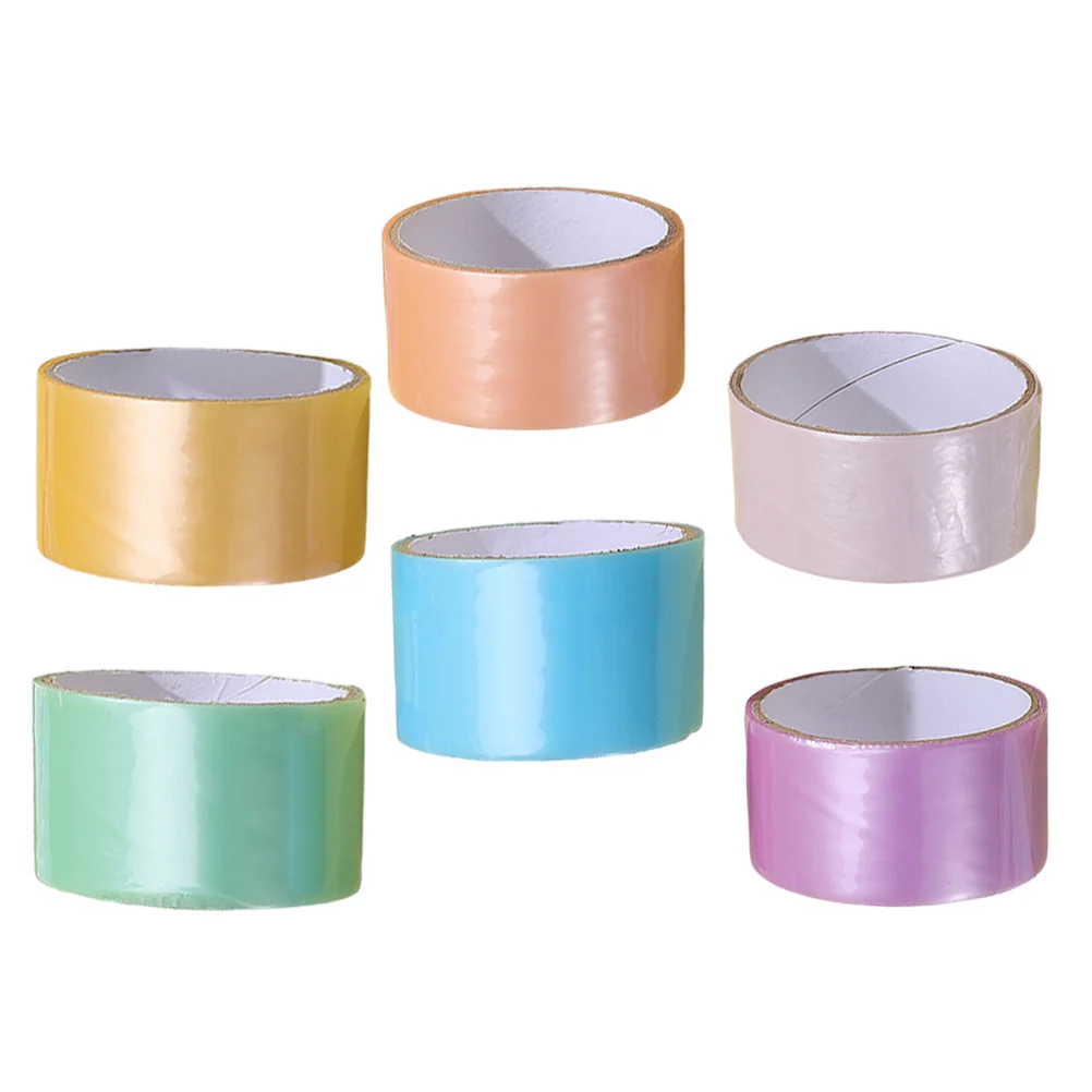 6 Rolls DIY Sticky Ball Tape with Bright Colors Adhesive Rolls for Kids' Crafting Projects Decorative Craft Supplies Ideal for M