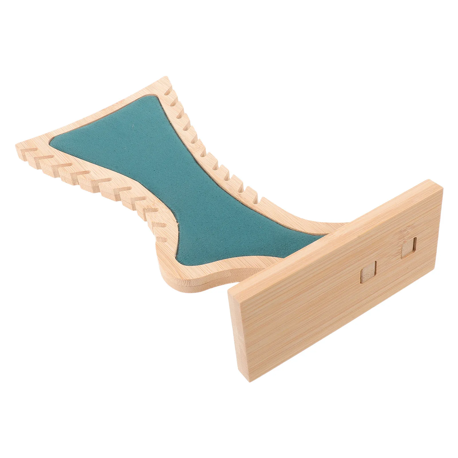 Foot Shaped Anklet Display Stand Wooden Necklace Holder Green Jewelry Display Platform Solid Wood Jewelry Rack for Bracelets