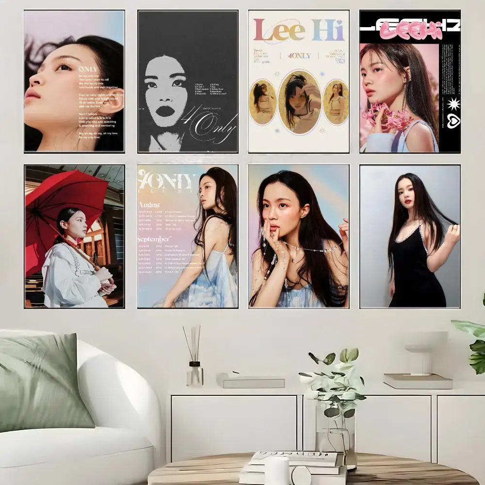 Korean R&B Singer Lee Hi Poster  Self-adhesive Art Waterproof Paper Sticker Coffee House Bar Room Wall Decor