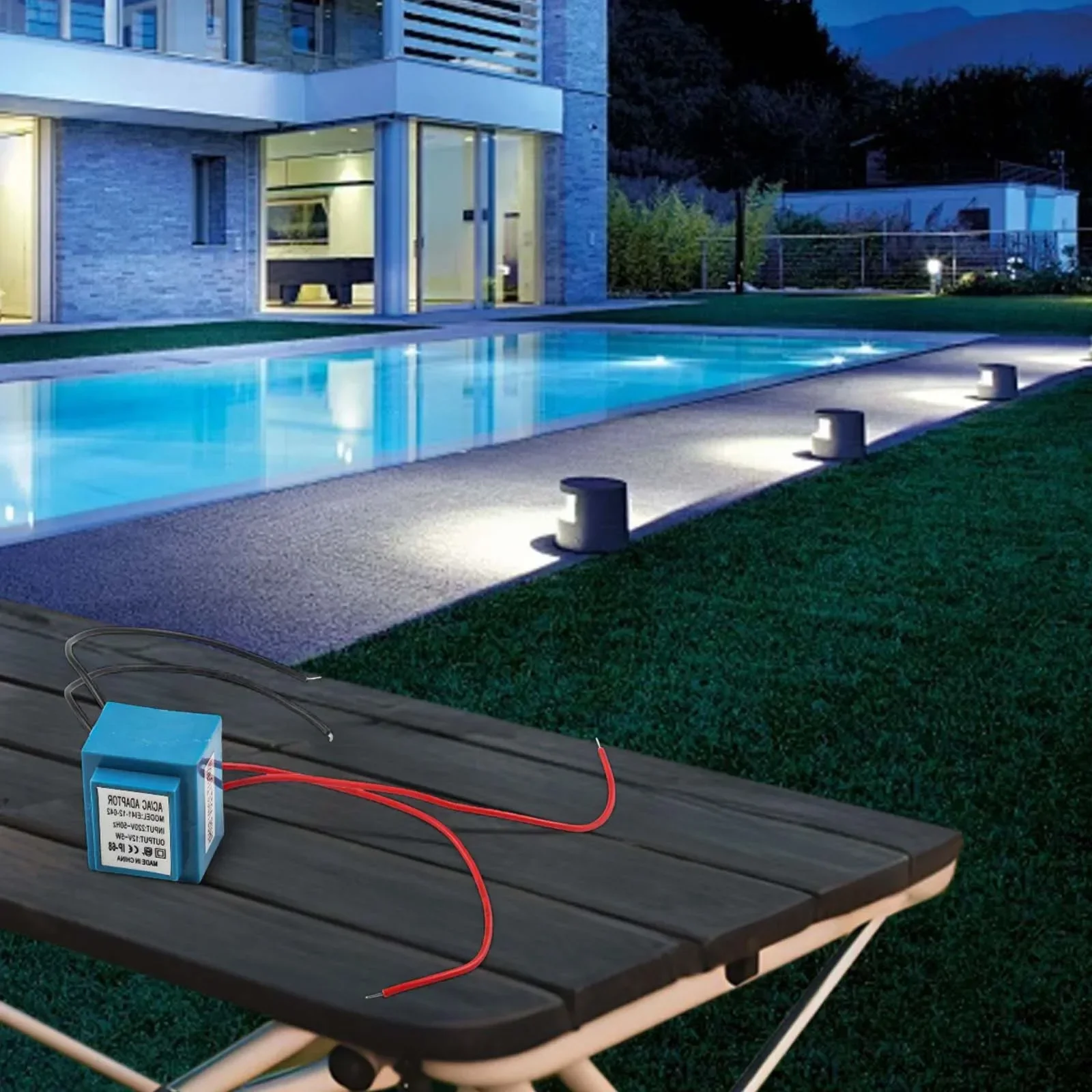 

Трансформатор переменного тока для светодиодов 12В/24В 5Вт с водонепроницаемостью IP68 и защитой от перенапряжения для наружного применения