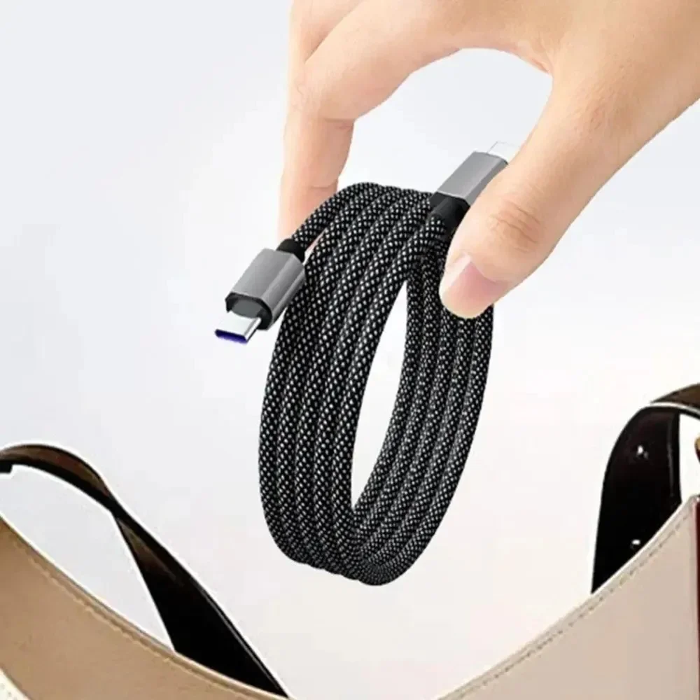 KEBIDUMEI 65W USB C To C Fast Charger Cable Magnetic Suction Anti Winding 1M USB A To C Data Quick Charging Wire for Phone