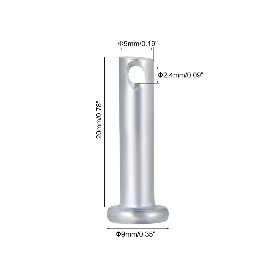 10 Stuks Enkel Gat Gaffel Pins Platte Kop Verzinkt Stalen Gaffel Pins Dia 5 Mm 6 Mm 8 Mm 10 Mm Lengte 20-90 Mm