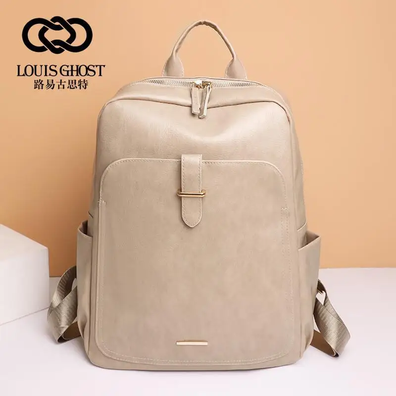 

Retro Fashion Soft Leather Women's Backpack, Waterproof, Anti-Theft Pocket, Shoulder Bag Crossbody Bag, Backpack, Large Capacity