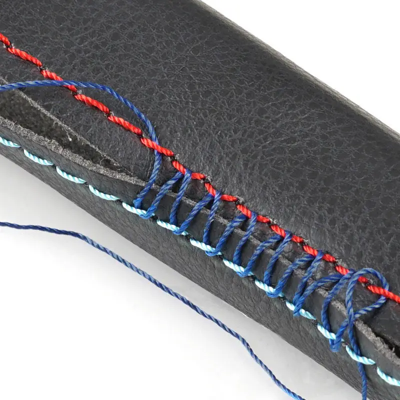 For BMW 3 Series E90 E91 325 330 318 2005 - 2012 Car Interior Door Panel Handle Pull Trim Cover with Red Blue stitching