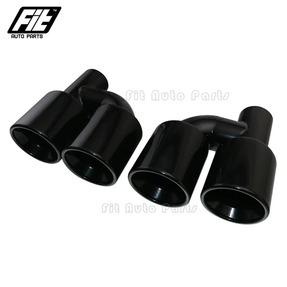 

Universal Car Exhaust Tail Pipe 63mm Inlet Dual Rear Muffler Tip Stainless Steel Black 89mm/102mm Outlet Car Accessories