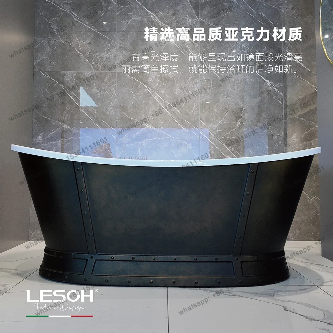 Acrylic freestanding bathtub Vintage French hotel B & B integrated seamless bathtub