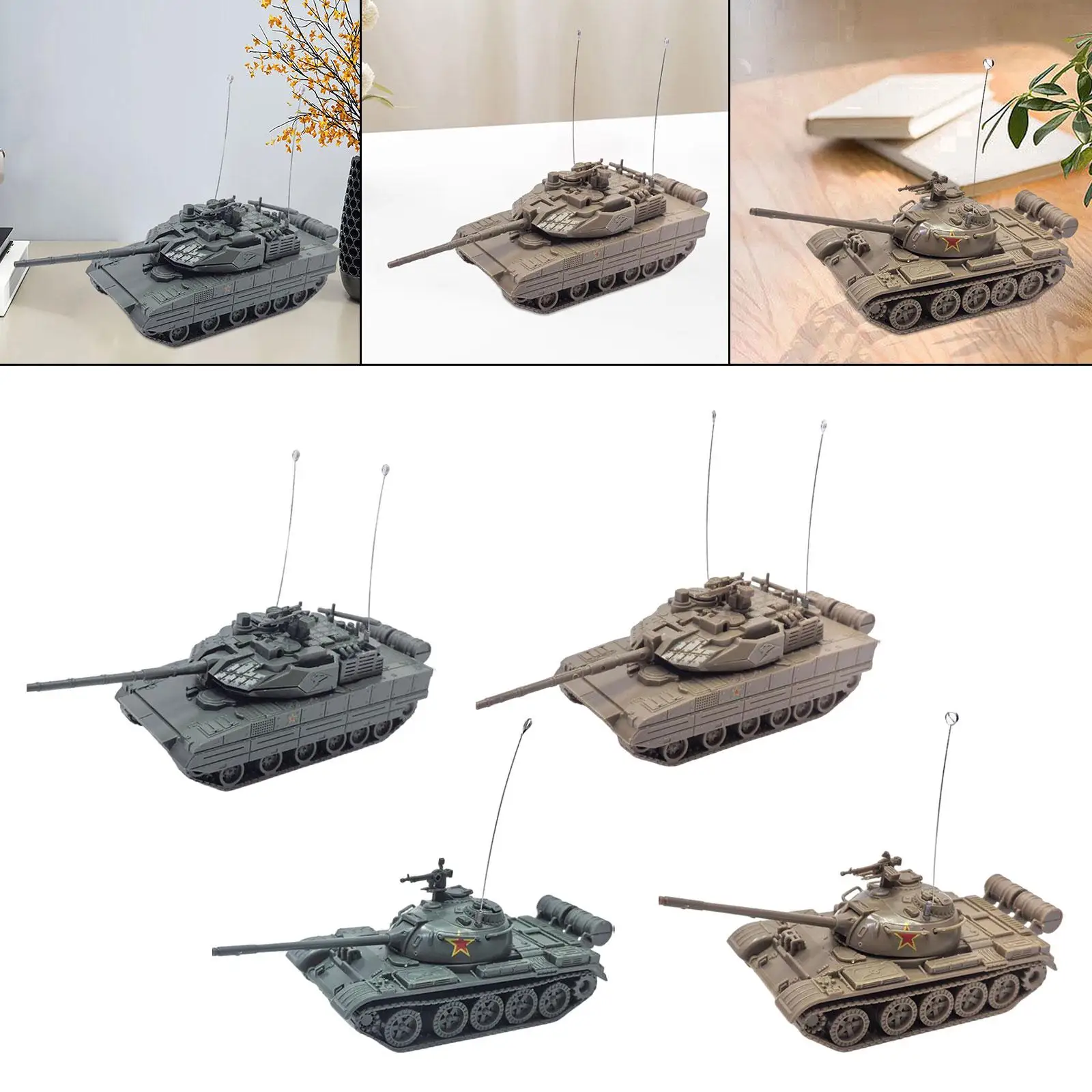 Tanque Modelo Carruagem Rotativa, Forte de Montagem, Modelo de Tanque Blindado Miniatura para Adultos e Meninos, Cena Presentes