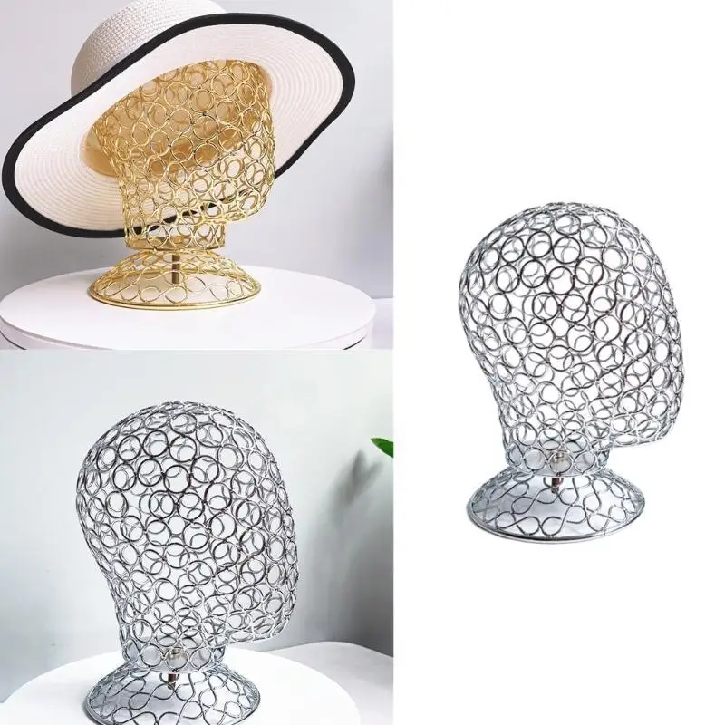 31BB Stylish and Hat Stand Mannequin Head Metal Holder Suitable for Fashion Enthusiasts Present and Hair Salons