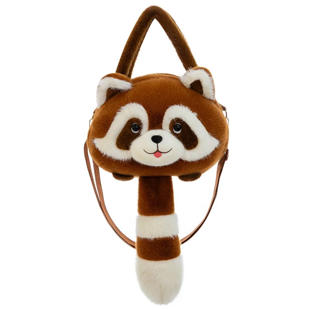 

Cute Fur Plush Raccoon Backpack Soft Kawaii Animals Raccoon Bag Cartoon Animal Creative Raccoon Shoulder Bag Outdoor