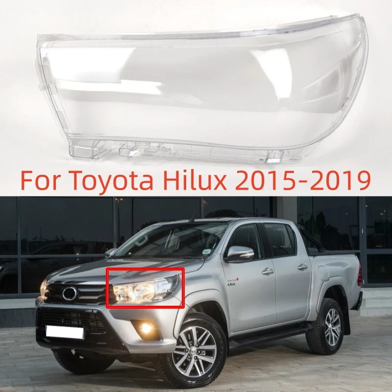 

Для Toyota Hilux 2015-2019 автомобильная передняя фара, чехол из плексигласа, корпус фары автомобиля, левая/правая сторона, прозрачные абажуры