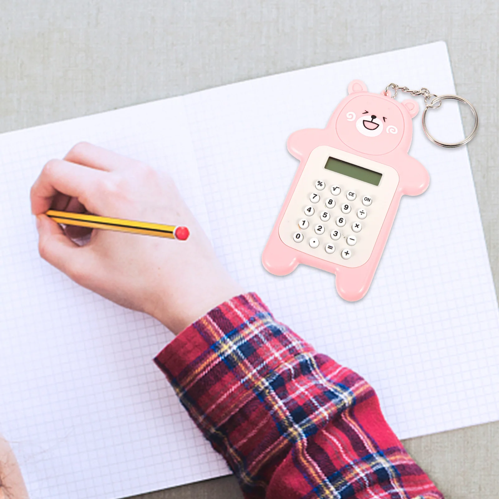 لطيف الكرتون آلة حاسبة المفاتيح البسيطة المحمولة دائم حقيبة مدرسية قلادة الأساسية آلة حاسبة هدية الطالب الآلات الحاسبة #2