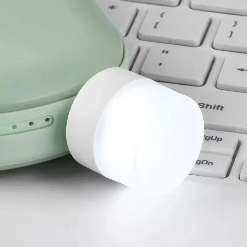 USB Mini Eye Protection Night Light 5V Creative Yellow Light Bedroom Computer Convenient Small Round Mobile Power Light
