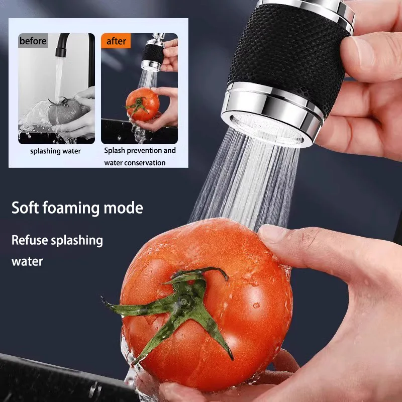 Kitchen Universal Rotating Faucet Washbasin Filter Extension Aerator New Rocker Adapter Multi-functional Anti-splash Head