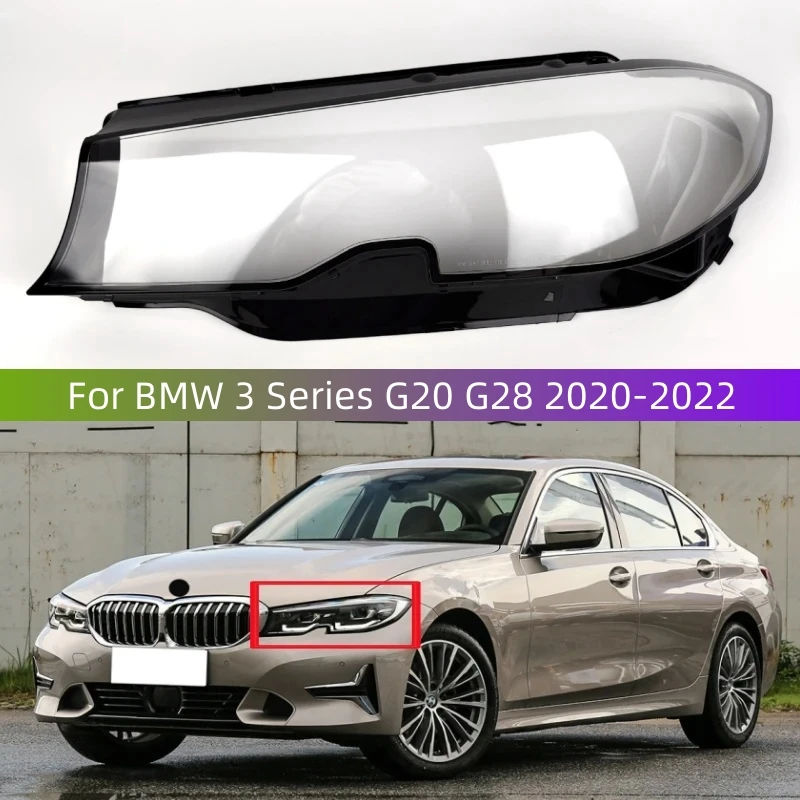 

For BMW 3 Series G20 G28 320i 330i 325Li 2020 2021 2022 Car Headlight Lens Cover Transparent Headlight Shell Replace Lampshade