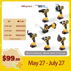 NEWONE 18V/20V MAX Brushless Lithium-Ion Cordless 10-Tool Combo Kit Impact Driver, Impact Drill, Reciprocating Saw, Circular Saw