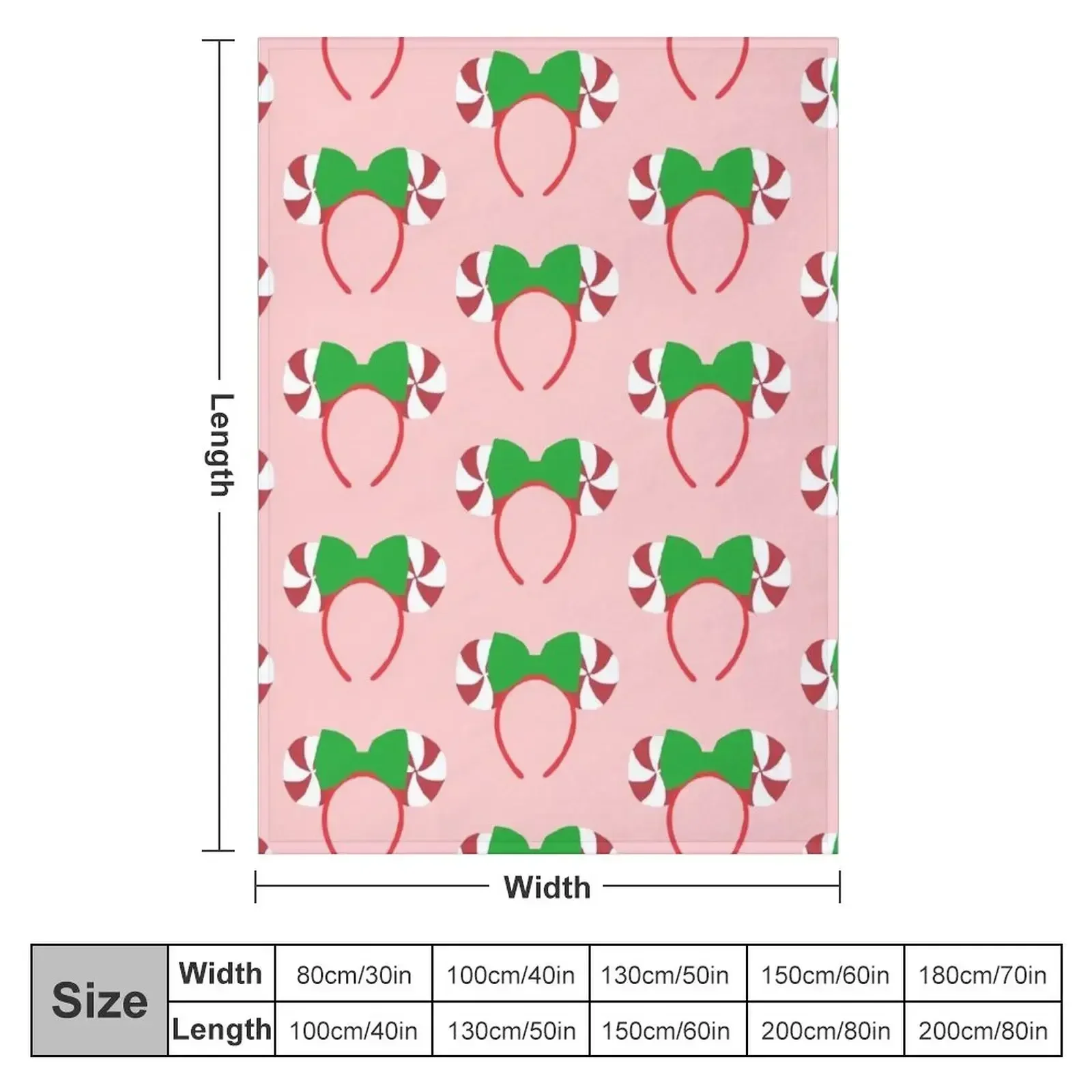 christmas peppermint ears Throw Blanket Bed linens Weighted Blankets