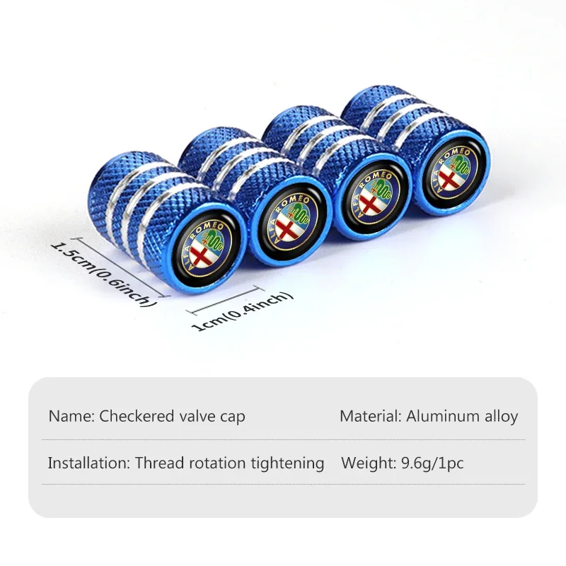 Car Sticker Car Wheel Tire Valve Caps Tyre Rim Stem Covers Airdust Waterproof For Alfa Romeo GT Stelvio F1 Brera Volante Tonale view 6